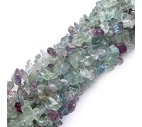 HAAMIIQII 5-8mm perles de détritus de fluorite naturelle détritus irréguliers pierres précieuses en vrac perles de guérison énergétique perles ligne de fabrication de bijoux 30 pouces