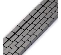 HAAMIIQII 50pcs 4x8mm naturel noir hématite perles de pierres précieuses déformables rectangle perles bijoux faire bricolage bracelet collier