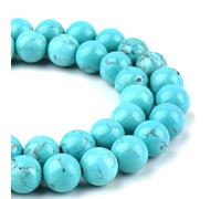 HAAMIIQII 60pcs 6mm bleu turquoise perles rondes de pierres précieuses lâche pour la fabrication de bijoux bricolage bracelet collier
