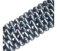 HAAMIIQII 60PCS 6mm gris Cat Eye Beads rond lâche perles de pierres précieuses pour la fabrication de bijoux bricolage bracelet collier