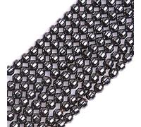 HAAMIIQII 60PCS 6mm naturel noir hématite perles de pierres précieuses déformables sphériques perles bijoux fabrication bricolage bracelet collier