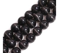 HAAMIIQII 60PCS 6mm noir Cat Eye Beads rond lâche perles de pierres précieuses pour la fabrication de bijoux bricolage bracelet collier