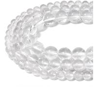 HAAMIIQII 60PCS 6mm perles de cristal de quartz clair naturel rond lâche perles de pierres précieuses fabrication de bijoux bricolage bracelet collier