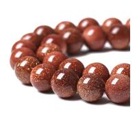 HAAMIIQII 60pcs 6mm perles de grès en or naturel rond lâche perles de pierres précieuses bijoux faire bricolage bracelet collier