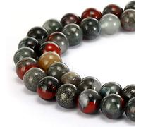 HAAMIIQII 60pcs 6mm perles de pierres de sang africaines naturelles rond lâche perles de pierres précieuses fabrication de bijoux bricolage bracelet collier