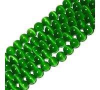 HAAMIIQII 60PCS 6mm vert foncé Cat Eye Beads rond lâche perles de pierres précieuses pour la fabrication de bijoux bricolage bracelet collier
