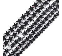 HAAMIIQII 70pcs 8mm naturel noir hématite lâche gemme perles étoile perles bijoux faire bricolage bracelet collier