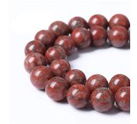 HAAMIIQII Lot de 45 perles rondes en jaspe rouge naturel de 8 mm pour la fabrication de bijoux, bracelets, colliers