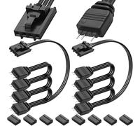 HAAMNING7 2 adaptateurs ARGB 4 broches pour Corsair Commander Core XT Câble répartiteur adaptateur ARGB 1 vers 4 Se connecte à un ventilateur ARGB 5 V 3 broches pour Commander Core