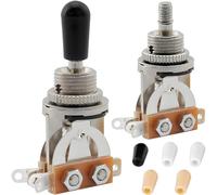 HAAMNING7 2 pièces Sélecteur à bascule 3 positions avec capuchon bouton | Sélecteur de micros court et droit pour Les Paul LP guitare