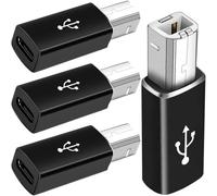 HAAMNING7 4 pièces Adaptateur USB Type C vers USB B, Adaptateur USB C femelle vers imprimante mâle Connecteur Support Data Sync, pour MIDI, Imprimantes, Piano électrique, Synthétiseurs