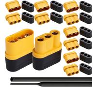HAAMNING7 6 paires de connecteurs MR60 (3 broches mâle/femelle) pour batteries RC, avec gaine thermorétractable, compatibles avec moteurs brushless LiPo, ESC et multirotors