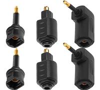 HAAMNING7 6 pièces adaptateurs de prise jack numérique Toslink vers mini Toslink 3,5 mm, mini connecteur audio optique femelle vers mâle, convertisseur à angle droit de 90 degrés
