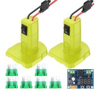 HAAMNING7 Adaptateur de batterie de roue électrique pour Ryobi 18V Battery Converter Kit, Connecteur d'alimentation, avec 12AWG Wire Harness Switch & Fuse, Low-voltage Protection Module (2 Pack)