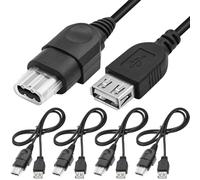 HAAMNING7 Câble Adaptateur convertisseur USB vers Xbox pour Console Xbox Gen.1 avec Port pour Carte mémoire OG, Compatible avec Guitar Hero Drums (Lot de 4)