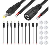 HAAMNING7 Câble d'alimentation en queue de cochon DC 4,0 mm x 1,7 mm, prise mâle DC, rallonge jack femelle pour connecteur DC DIY, pour caméra de sécurité lampe LED, DC de remplacement, 10 pièces