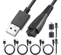 HAAMNING7 Chargeur USB de remplacement -4,8 V pour Panasonic, câble de recharge USB 4,8 V 1,25 A pour Panasonic RE7-87 RE7-59 ES-RT30 ES-RT40 ES-GA20 ES2065 ES2067 (lot de 4)