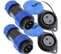 HAAMNING7 Connecteur SP21 à 2 broches pour montage sur panneau 21 mm, câble circulaire étanche IP68 12 V 30 A, prise de connecteur pour sortie CC BLUETTI (lot de 4)