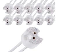 HAAMNING7 Douille GU5.3 MR16 Support de Lampe pour LED Halogène avec Câble 12V, Prise Base de Lampe LED Céramique, Connecteur De Ampoule avec 0,75 mm² Fil, 10 Pièces