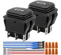 HAAMNING7 Interrupteur à bascule 6 broches 3 positions marche/arrêt momentané inverseur de polarité DC12V 10A DPDT AC 125V 250V avec fil, pour commande de bateau, 2 pièces