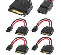 HAAMNING7 Lot de 4 câbles adaptateurs d'alimentation SATA 15 broches mâle vers SATA 6 broches femelle Slimline pour disques durs SATA Slimline, 12 pouces (30 cm)