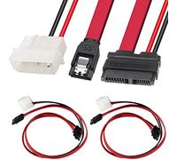 HAAMNING7 Slimline SATA Câble d'alimentation avec Molex, Câble de Données SATA 13 Broches 7 Broches + Câble Adaptateur Secteur Slimline 6 Broches vers Câble d'Alimentation LP4, 2 Pièces