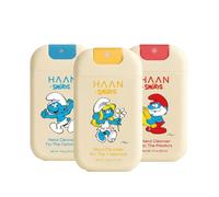 HAAN Édition limitée Schtroumpfs - Spray nettoyant et hydratant pour les mains à l'aloe vera (lot de 3) - 1 unité par parfum : Morning Glory, Bright Rose, Purifying Verbena