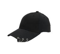 HAAR Casquette De Baseball Hip Hop Women's Baseball Cap avec Ring Circle Circle Snapback Chapeaux pour Les Hommes Femmes Unisexe Réglable-Noir