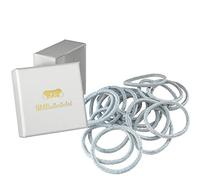 Haarallerliebst Lot de 20 élastiques à cheveux pour femme - Argenté - 4,5 mm d'épaisseur - Élastiques épais sans couture pour tresses et chignons - Élastiques à cheveux pour femme