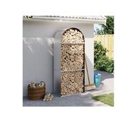 vidaXL Porte-bûches argenté 80x45x190 cm acier galvanisé