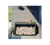 vidaXL Haardhoutrek 100x40x60 cm staal groen850985 Bois G