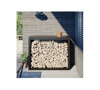 vidaXL Portant de bois de chauffage noir 100x40x80 cm acier