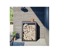 vidaXL Portant de bois de chauffage anthracite 60x40x80 cm acier
