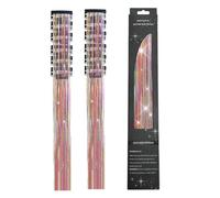 Haarlametta Clips 12 Stück - Glitzer Strähnen Zum Clipsen | Funkelnde Hair Tinsel Extensions, Glitzerhaar Accessoires Für Party & Festival, Haarschmuck Für Mädchen, 50cm