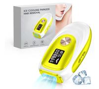 Haarlosy Épilateur lumière pulsée avec glace, efficace IPL épilateur laser 999900 impulsions lumineuses pour épilateur corps femme, homme, visage, aisselles, jambes (doré)