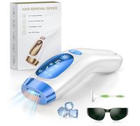 Haarlosy Épilateur Lumière Pulsée avec Refroidissement Indolore, 999,900 Flashes Epilation Laser[Définitive], 3 en 1 [HR/SC/RA] IPL Épilation Laser pour Aisselles/Maillot/Corps, Bleu