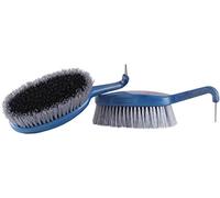 Haas 4025589508651 Huf Duo Azzuro Combi Grattoir et brosse pour chevaux 210 x 65 mm Titre Bleu/noir/gris