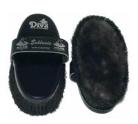 Haas Diva Brosse de toilettage en peau d'agneau Noir mat 200 x 85 mm