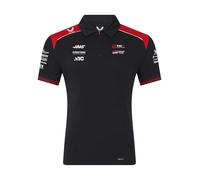 Haas Polo Officiel pour Homme Caviar/Rouge écarlate Taille XL