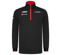 Haas Racing F1 2023 Team Pull ajusté avec fermeture éclair 1/4, noir, Small