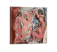 HAATTI Les Demoiselles D'Avignon par Pablo Picasso Papier giclée Reproduction claire Art mural Défilement Toile Peinture Décoration Salon Maison 40 x 40 cm