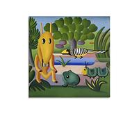 HAATTI Poster sur toile A Cuca par Tarsila Do Amaral - Décoration murale - Idée cadeau - 30 x 30 cm