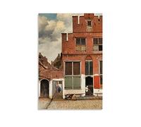 HAATTI Poster The Little Street par Johannes Vermeer - Impression sur toile - Décoration d'intérieur - Idée cadeau - 40 x 60 cm