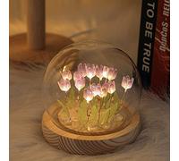 HAAVEN Veilleuse tulipe à faire soi-même, lampe tulipe faite à la main, lampe créative fleur chambre à coucher, lampe de table de couchage, lumière d'ambiance pour enfants filles couple