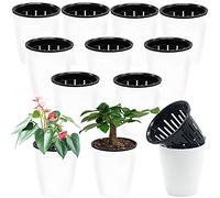 Haawooky Lot de 12 Pots de Fleurs en Plastique à Auto-arrosage avec Pot intérieur, Pot de Fleurs à arrosage Automatique pour Herbes, Fleurs, Toutes Les Plantes d'intérieur, Plantes Grasses