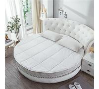 HAAYUHMWT Surmatelas Rond - Coussin de Confort matelassé, Dessus d'oreiller Doux 100% Coton for Matelas Ferme, diamètre 200 cm, Blanc