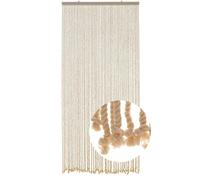 HAB & GUT -DV0110- Rideau de porte MARE avec cordes 54 brins 90/200 cm Beige Moustiquaire Balcon Terrasse Boho