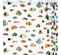 HAB & GUT -DV045- Rideau de douche 180 cm x 180 cm POISSON TROPICAUX anneaux en plastique inclus