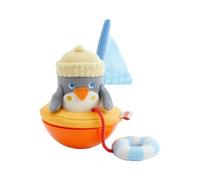 HABA 2011900001 Figurine Pingouin - Poupée avec Effet vacillant et Sonnerie avec bouée et Drapeau - Favorise la motricité