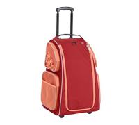 HABA 2012725002 Valise pour Enfant Abricot avec 2 roulettes - Valise Enfant en Polyester recyclé avec Sac à Linge Sale, 3 étagères Amovibles et 4 Poches extérieures zippées